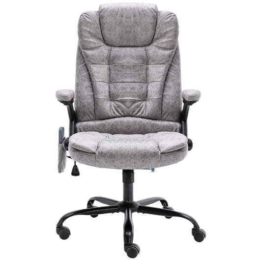 Sedia da Ufficio Massaggiante Grigio Chiaro in Scamosciato - homemem39