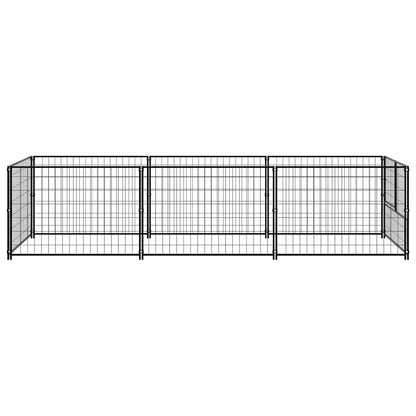 Gabbia per Cani Nera 3 m² in Acciaio | homemem39