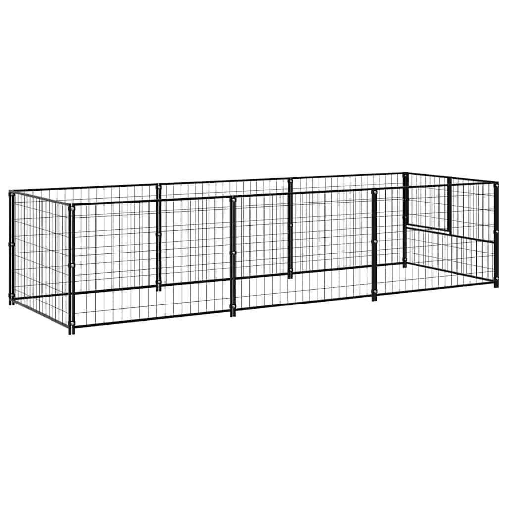Gabbia per Cani Nera 3 m² in Acciaio | homemem39