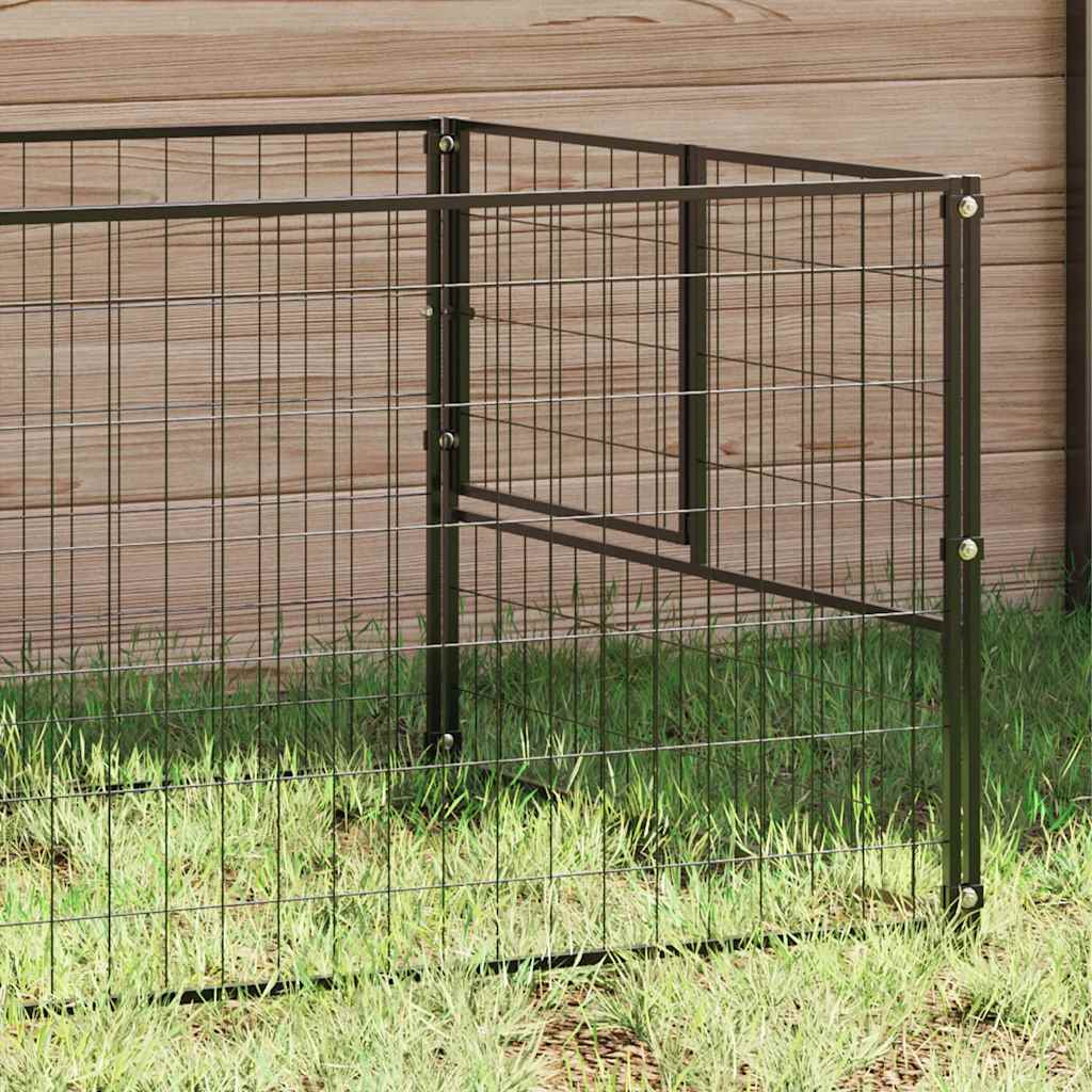 Gabbia per Cani Nera 4 m² in Acciaio | homemem39