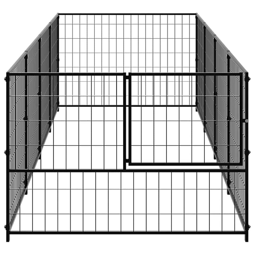 Gabbia per Cani Nera 4 m² in Acciaio | homemem39