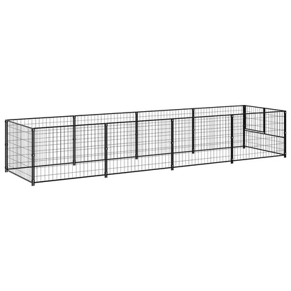 Gabbia per Cani Nera 4 m² in Acciaio | homemem39
