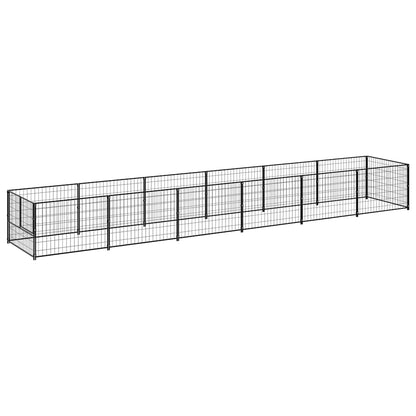 Gabbia per Cani Nera 6 m² in Acciaio | homemem39