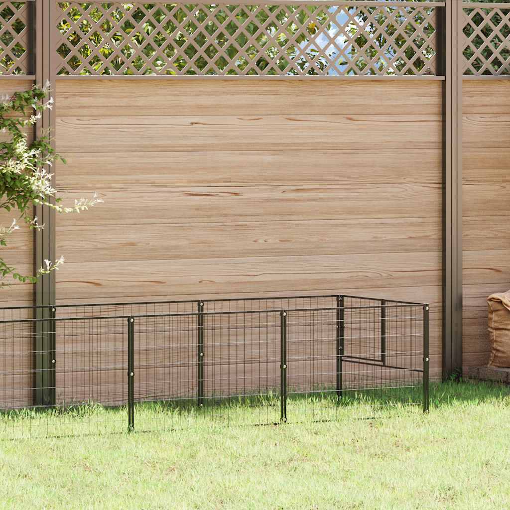 Gabbia per Cani Nera 7 m² in Acciaio | homemem39