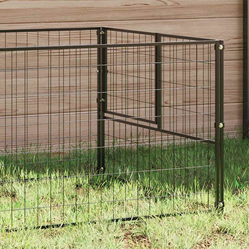 Gabbia per Cani Nera 8 m² in Acciaio | homemem39