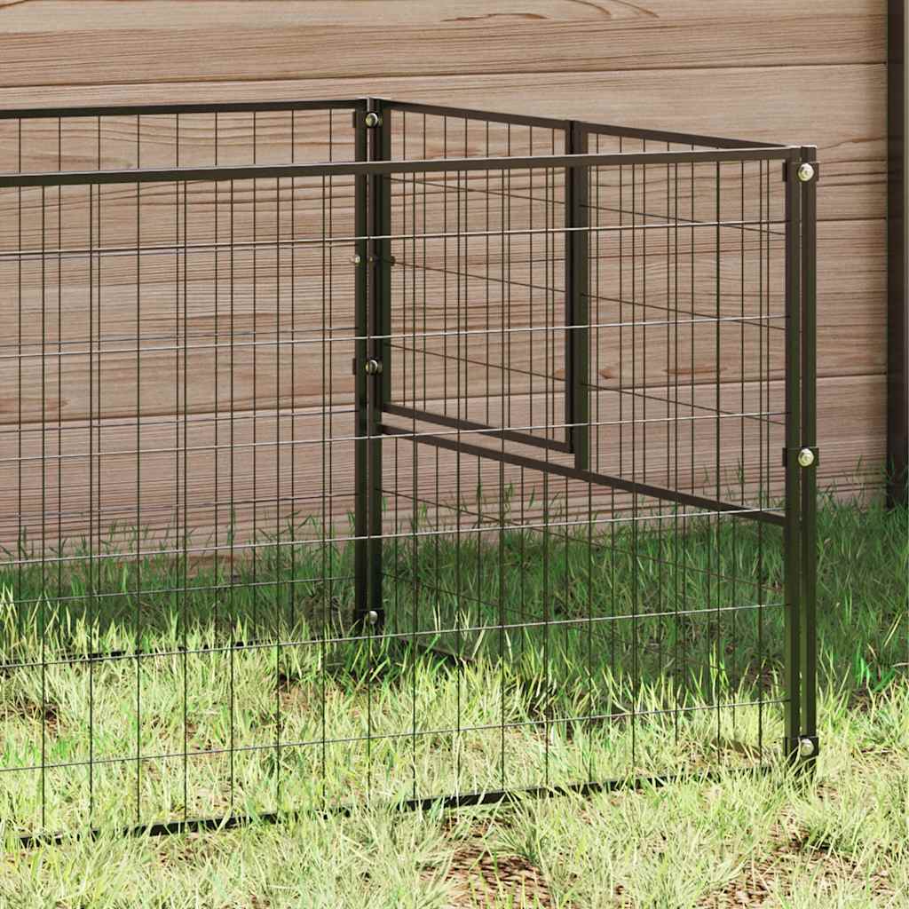 Gabbia per Cani Nera 9 m² in Acciaio | homemem39