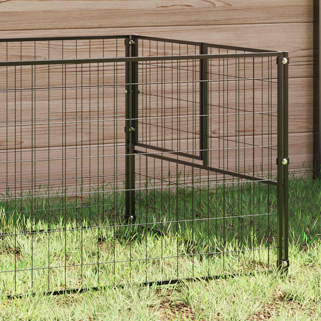 Gabbia per Cani Nera 10 m² in Acciaio | homemem39