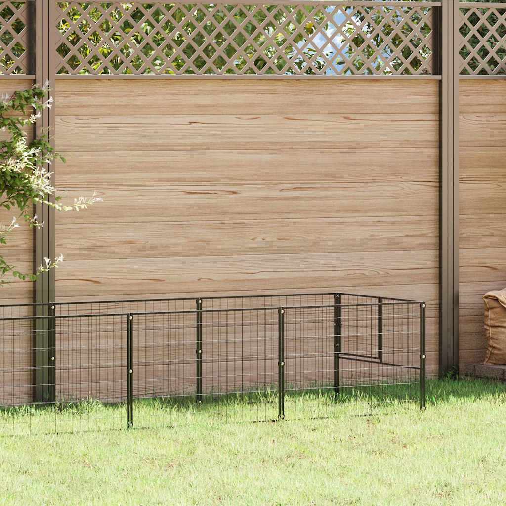 Gabbia per Cani Nera 10 m² in Acciaio | homemem39