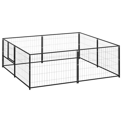 Gabbia per Cani Nera 4 m² in Acciaio | homemem39