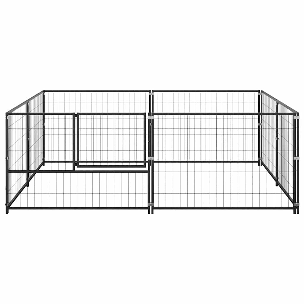 Gabbia per Cani Nera 4 m² in Acciaio | homemem39
