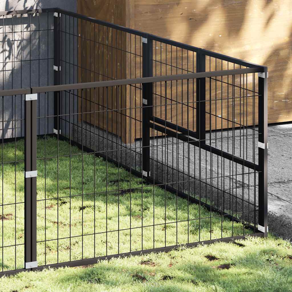 Gabbia per Cani Nera 6 m² in Acciaio | homemem39