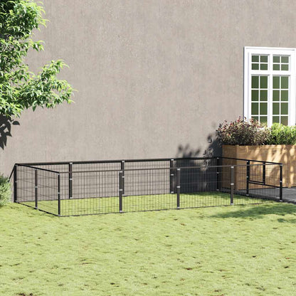 Gabbia per Cani Nera 8 m² in Acciaio | homemem39