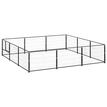Gabbia per Cani Nera 9 m² in Acciaio | homemem39
