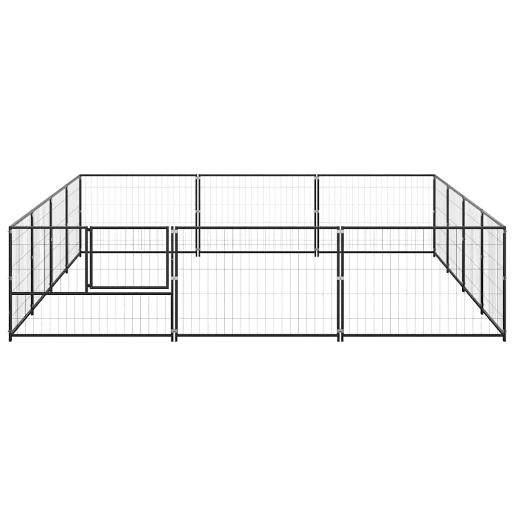 Gabbia per Cani Nera 12 m² in Acciaio | homemem39