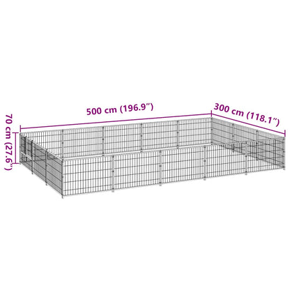 Gabbia per Cani Nera 15 m² in Acciaio | homemem39