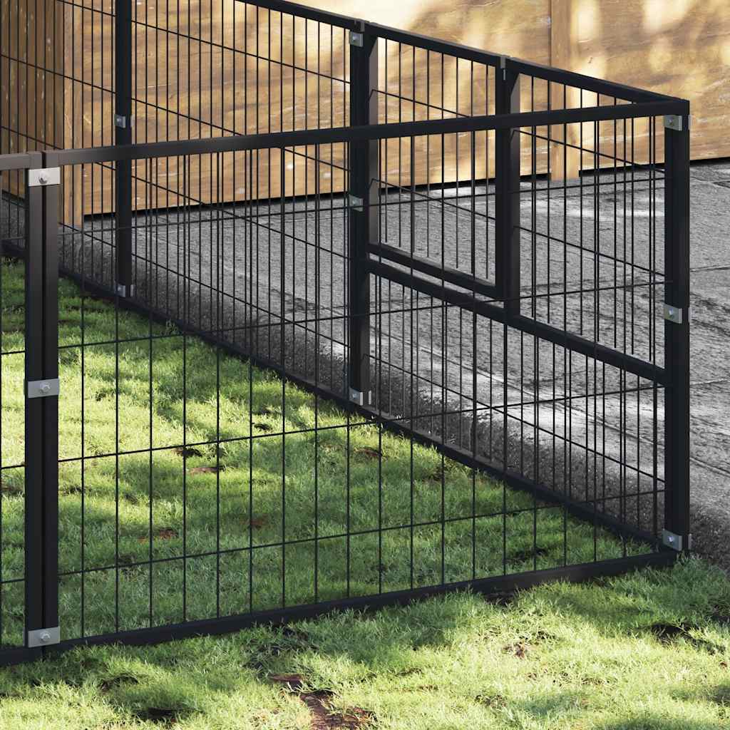 Gabbia per Cani Nera 18 m² in Acciaio | homemem39