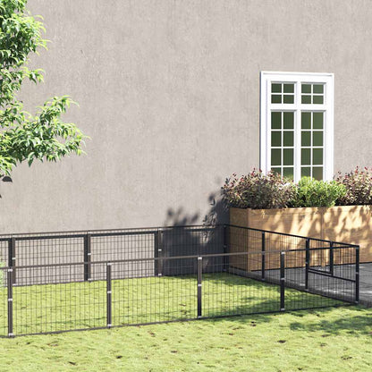 Gabbia per Cani Nera 27 m² in Acciaio | homemem39