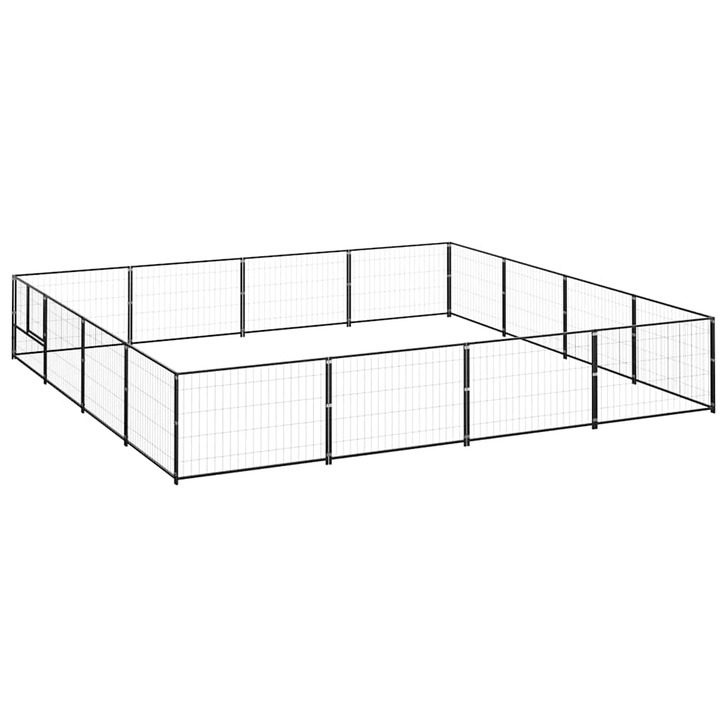 Gabbia per Cani Nera 16 m² in Acciaio | homemem39