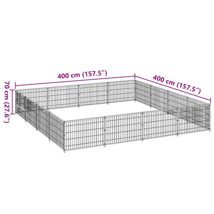Gabbia per Cani Nera 16 m² in Acciaio | homemem39