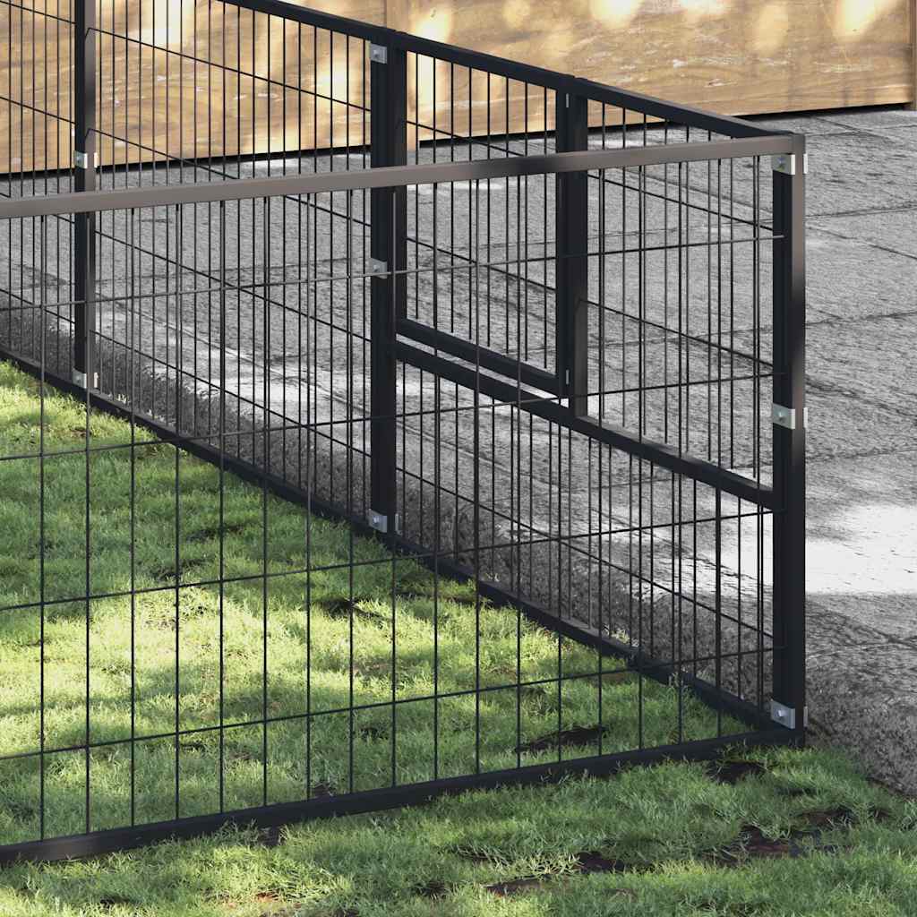 Gabbia per Cani Nera 28 m² in Acciaio | homemem39
