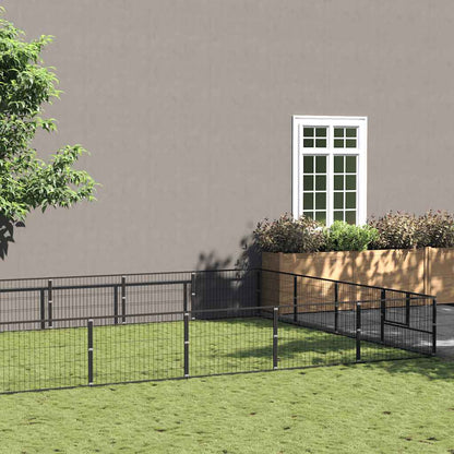 Gabbia per Cani Nera 32 m² in Acciaio