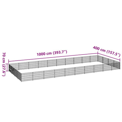 Gabbia per Cani Nera 40 m² in Acciaio | homemem39