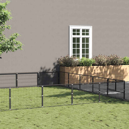 Gabbia per Cani Nera 30 m² in Acciaio