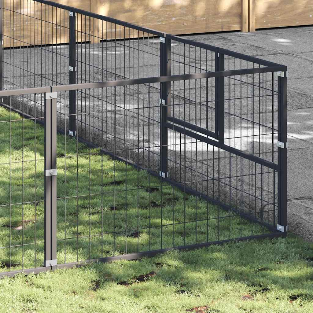 Gabbia per Cani Nera 36 m² in Acciaio | homemem39