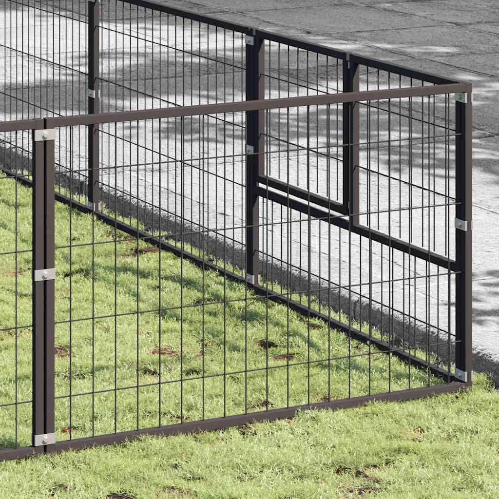 Gabbia per Cani Nera 49 m² in Acciaio | homemem39
