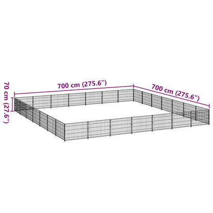 Gabbia per Cani Nera 49 m² in Acciaio | homemem39