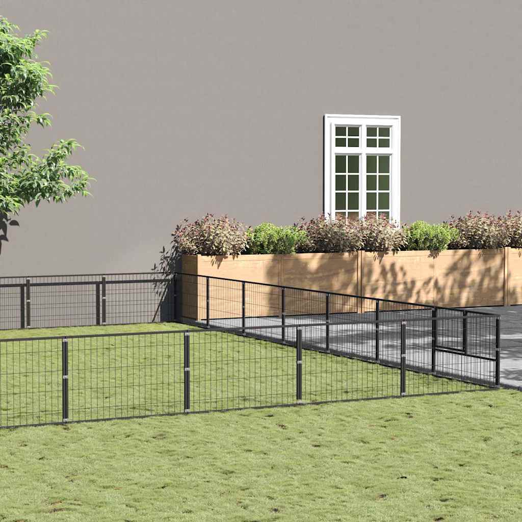 Gabbia per Cani Nera 63 m² in Acciaio | homemem39