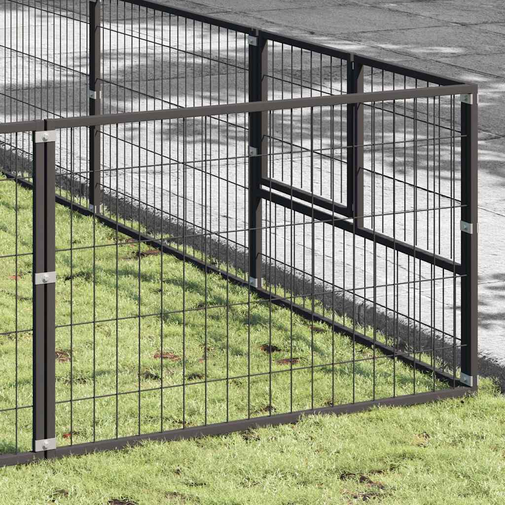Gabbia per Cani Nera 70 m² in Acciaio