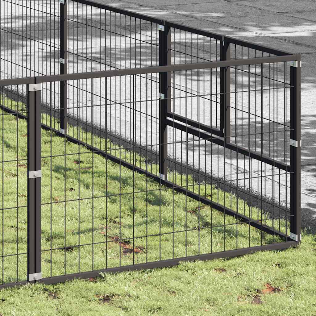 Gabbia per Cani Nera 72 m² in Acciaio | homemem39