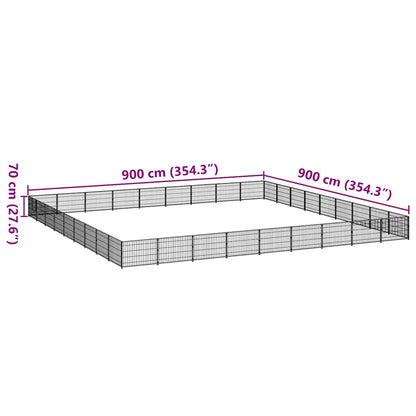 Gabbia per Cani Nera 81 m² in Acciaio | homemem39