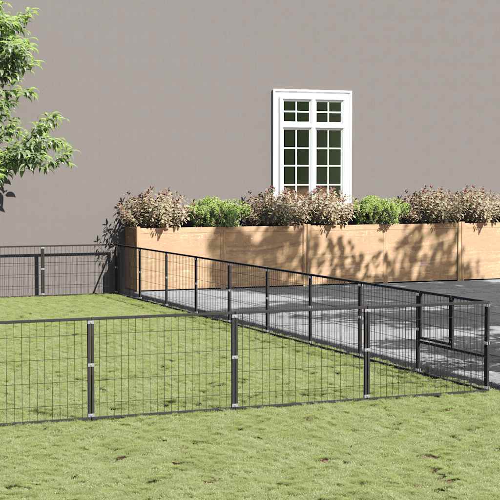 Gabbia per Cani Nera 90 m² in Acciaio