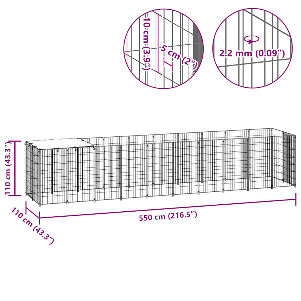 Black Dog Cage 6.05 m² in Steel