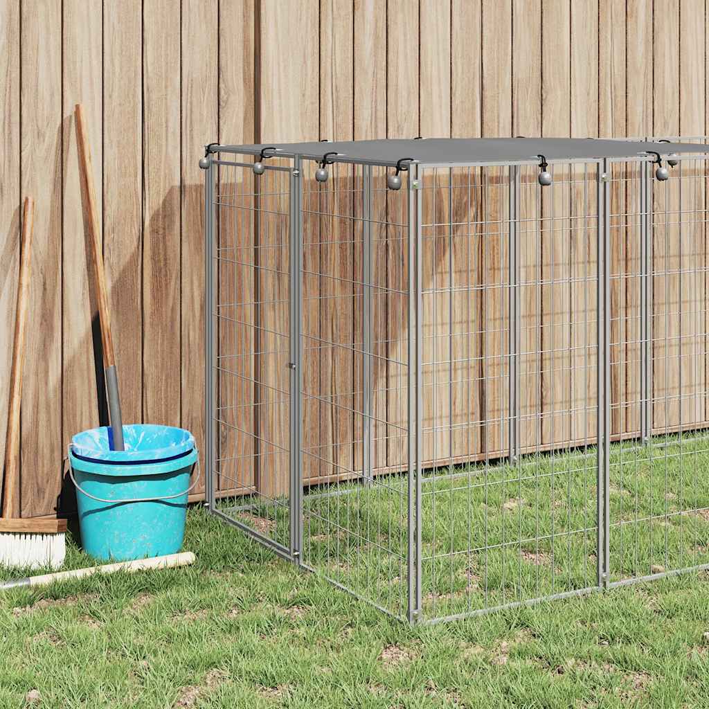 Gabbia per Cani Argento 6,05 m² in Acciaio | homemem39