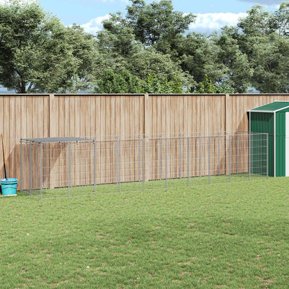 Gabbia per Cani Argento 6,05 m² in Acciaio | homemem39