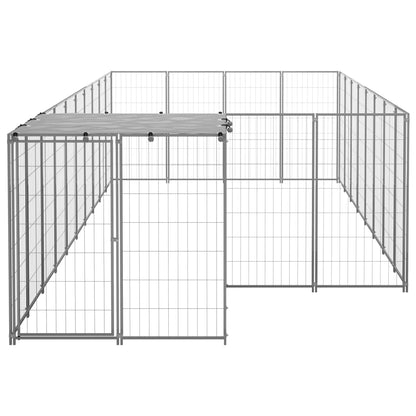 Gabbia per Cani Argento 10,89 m² in Acciaio | homemem39