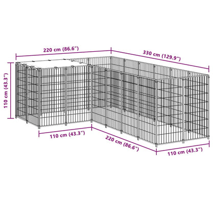 Gabbia per Cani Nera 4,84 m² in Acciaio | homemem39