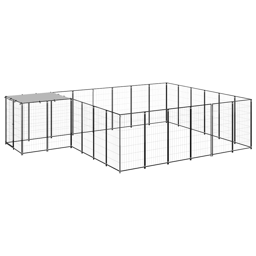 Gabbia per Cani Nera 12,1 m² in Acciaio | homemem39