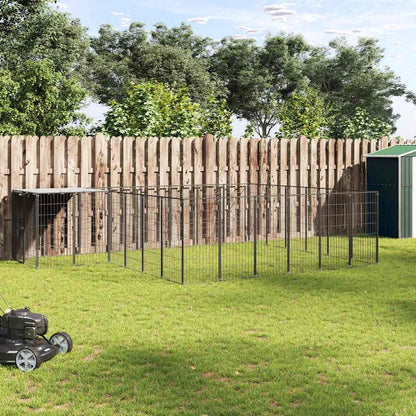 Gabbia per Cani Nera 12,1 m² in Acciaio | homemem39