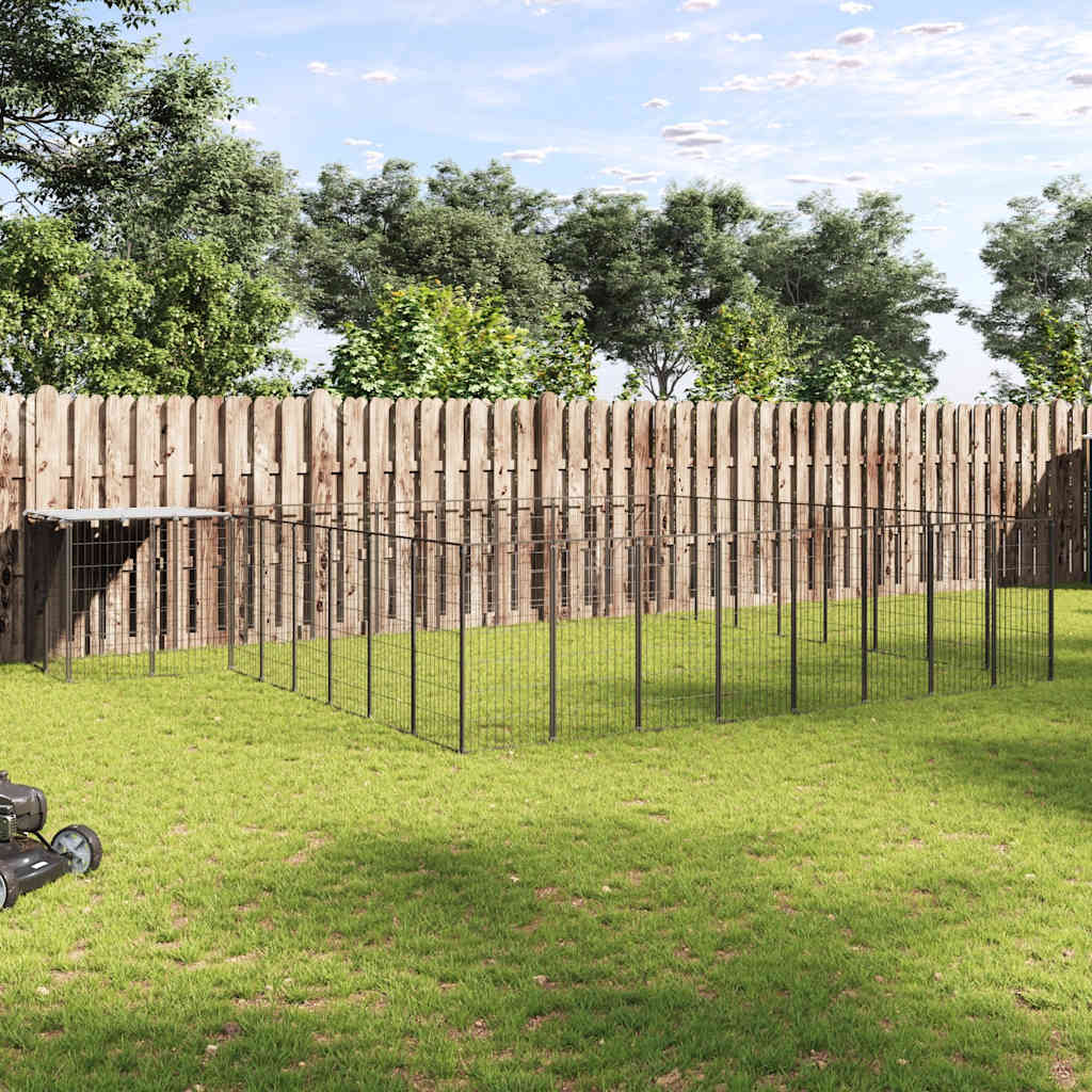 Gabbia per Cani Nera 20,57 m² in Acciaio | homemem39