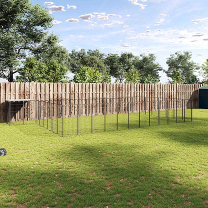 Gabbia per Cani Nera 30,25 m² in Acciaio | homemem39