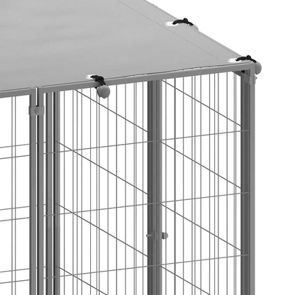 Gabbia per Cani Argento 6,05 m² in Acciaio | homemem39