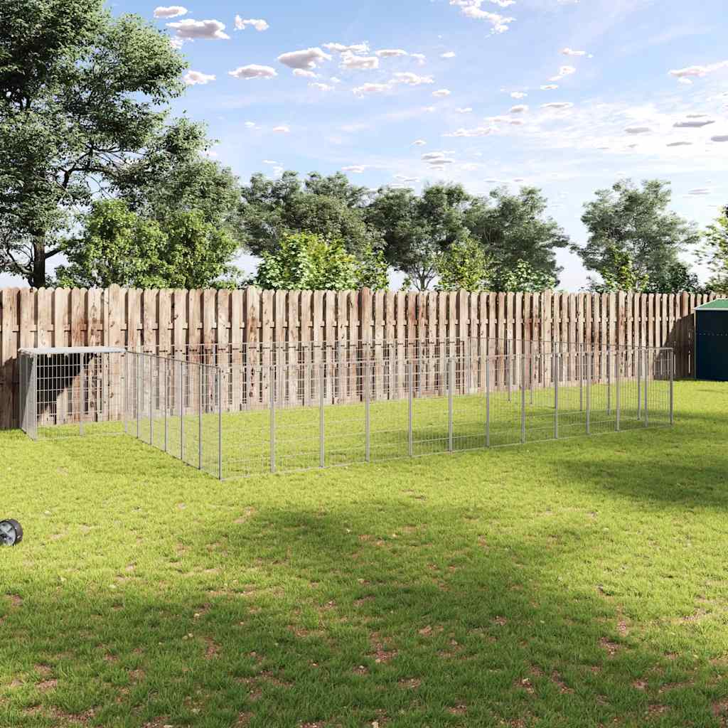 Gabbia per Cani Argento 25,41 m² in Acciaio | homemem39