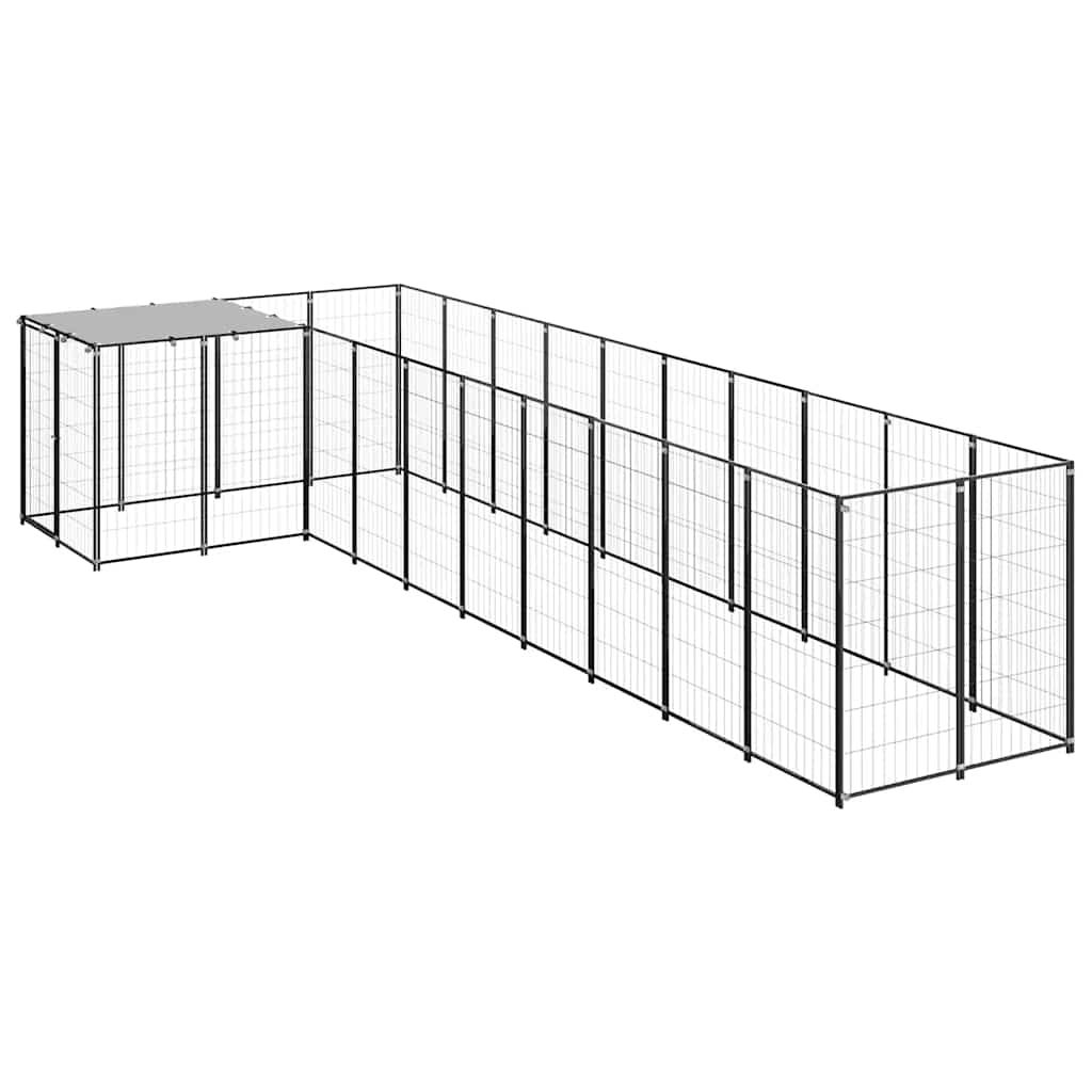 Gabbia per Cani Nera 7,26 m² in Acciaio | homemem39