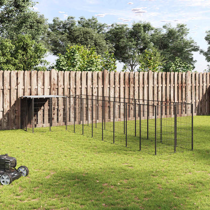 Gabbia per Cani Nera 7,26 m² in Acciaio | homemem39
