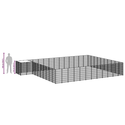 Schwarzer Hundekäfig 37,51 m² aus Stahl