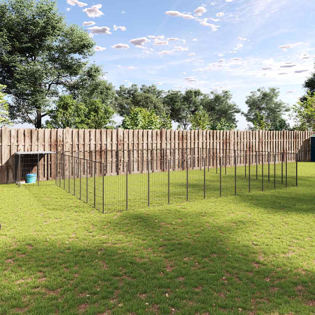 Schwarzer Hundekäfig 37,51 m² aus Stahl